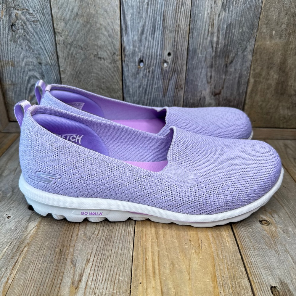 Skechers Go Walk Stretch Fit Lavender Purple Slip On Sneakers 124981W Womens 8.5 - Picture 5 of 8